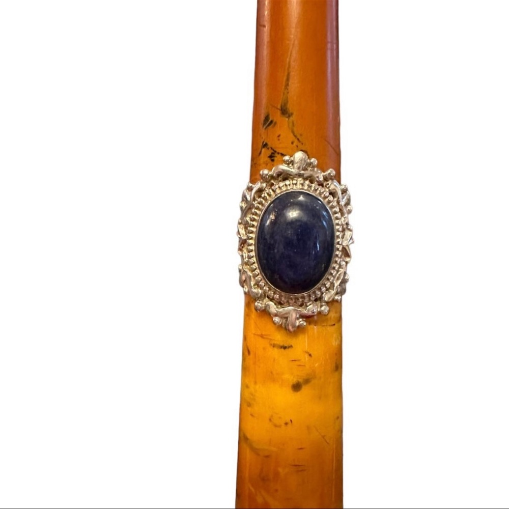 PTI 925 Sterling Silver Lapis Ring Size 6.25 Dark Blue Gemstone